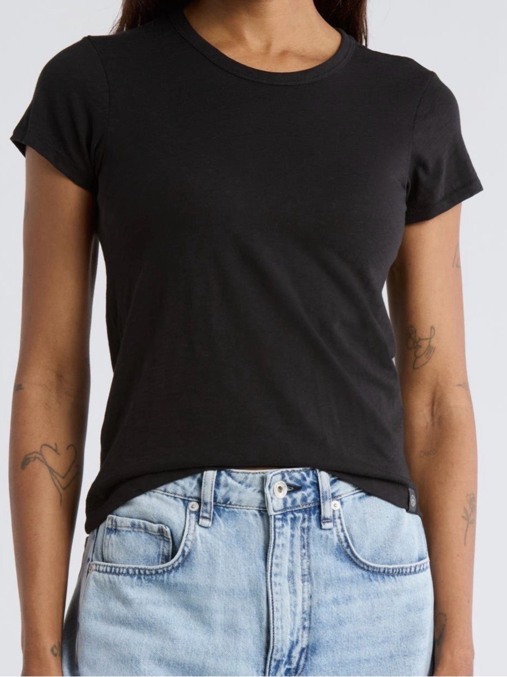 Rag & Bone Black Short Sleeve Crew Tee